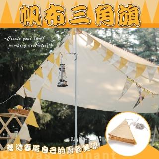 【生活美學】露營野餐布置-三角帆布旗幟(布置/慶生/結婚/露營/帆布/野營掛旗)