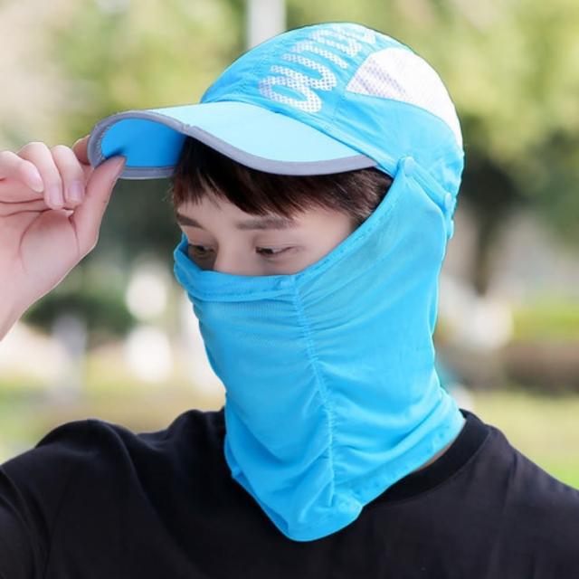 【MGSHOP】男女可折疊紗網透氣遮陽帽(多色可選/男女適合)