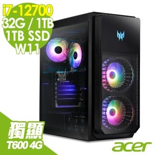 【Acer 宏碁】PO5-640 i7-12700/32G/1TSSD+1TB/T600 4G/W11 特仕(12代i7十二核心電腦)