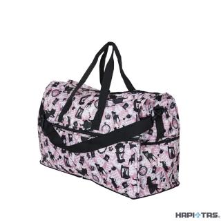 【HAPI+TAS】日本原廠授權 大摺疊旅行袋 粉色波士頓(H0004/旅行袋/ 摺疊收納袋/購物袋)