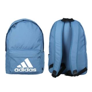 【adidas 愛迪達】大型後背包-雙肩包 肩背包 旅行包 愛迪達 27.5L 馬卡龍藍白(HC2959)