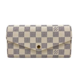 【Louis Vuitton 路易威登】Sarah系列 Damier帆布信封暗釦長夾(N63208-白)