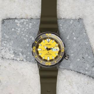 【SEIKO 精工】Prospex yellow monster怪獸潛水機械錶-黃/42.4mm(SRPF35K1/4R36-08B0Y)