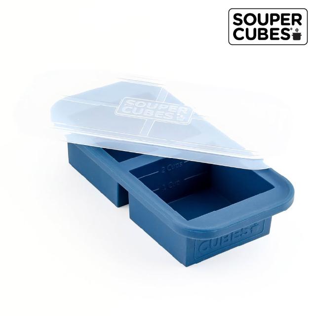 【Souper Cubes】多功能食品級矽膠保鮮盒-多色可選-2格-500ML/格(副食品分裝盒/製冰盒/嬰兒副食品)