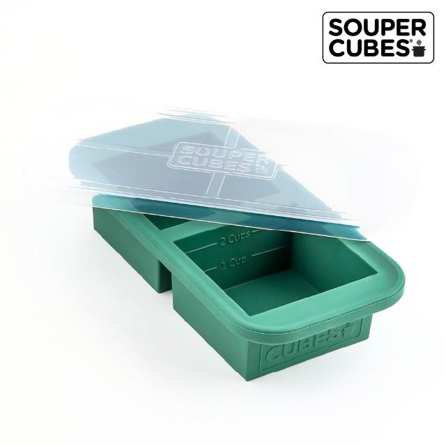 【Souper Cubes】多功能食品級矽膠保鮮盒-多色可選-2格-500ML/格(副食品分裝盒/製冰盒/嬰兒副食品)