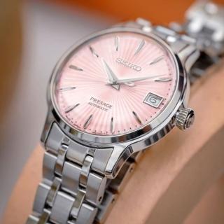 【SEIKO 精工】PRESAGE 調酒師動力儲存機械錶-33.8mm 粉(4R35-02T0Q/SRP839J1)