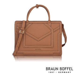 【BRAUN BUFFEL 德國小金牛】台灣總代理 凱特-A 手提包-淺棕色(BF678-A58-CS)