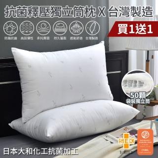 【Aibo】加價購 台灣製大和化工抗菌釋壓獨立筒枕(買一送一)