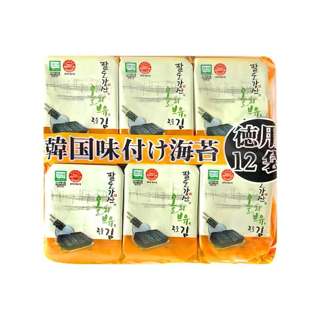 【orionjako】韓國海苔96入組 (麻油/嚴選味付/芥末/照燒風味/明太子風味12入/包)x8包(箱購)中元普渡