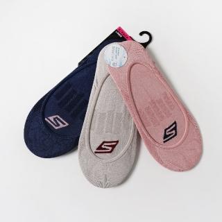 【SKECHERS】襪子 Socks 女 粉紅 米色 深藍 銀離子 抗菌 除臭 隱形襪 船型襪 三雙入(S101584SC686)