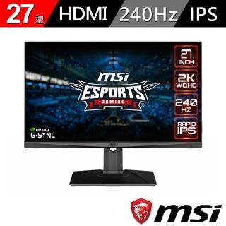 【MSI 微星】Optix MAG274QRX 27型 2K 240Hz電競螢幕