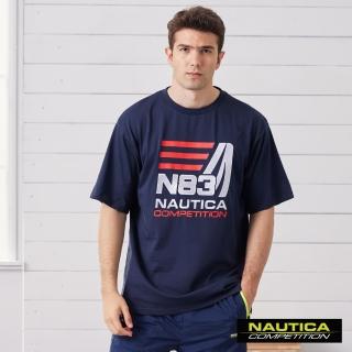 【NAUTICA】COMPETITION男裝立體LOGO刺繡短袖T恤(深藍)