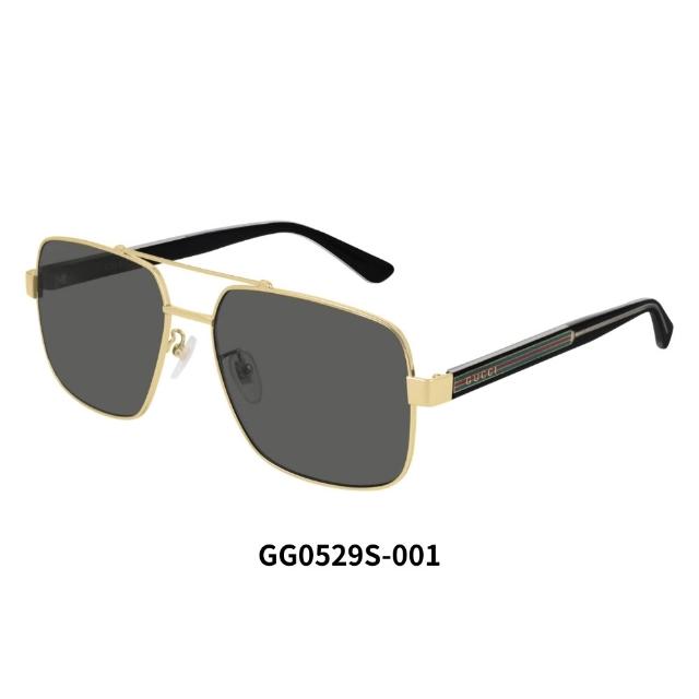 【GUCCI 古馳】飛行員款太陽眼鏡(GG0528S、GG0529S 男款任選／父親節禮物)