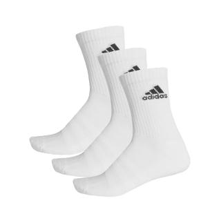 【adidas 愛迪達】襪子 Cushioned Crew 白襪 長襪 男女款 中筒襪 3雙入 愛迪達(DZ9356)
