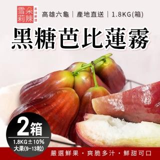 【雪莉朵辣嚴選】黑糖芭比蓮霧 x2箱(大果-1.8kg±10%/盒/約9-13粒)