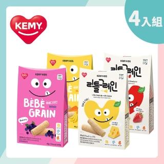 【KEMY KIDS 貪吃凱米】貪吃凱米 穀物小捲心 4入組(健康穀物捲心餅)