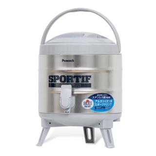 【Peacock 日本孔雀】不銹鋼保溫桶保冷桶6.1L(平輸品 茶桶 辦公用 露營野餐 附接水杯x2)