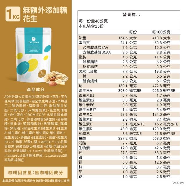 【THE VEGAN 樂維根】5/21超大牌★植物性分離大豆蛋白 一入組 1KG/袋(優蛋白.高蛋白.蛋白粉.台灣製造.全素)
