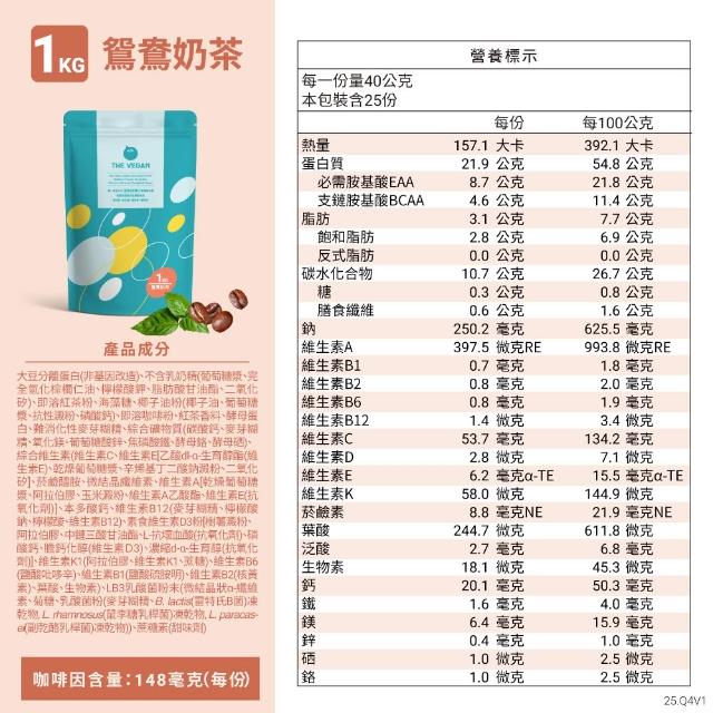 【THE VEGAN 樂維根】5/21超大牌★植物性分離大豆蛋白 一入組 1KG/袋(優蛋白.高蛋白.蛋白粉.台灣製造.全素)