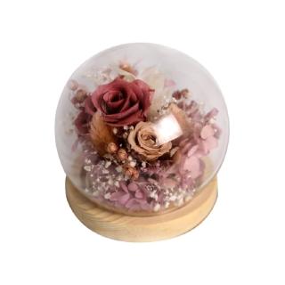 【Flower Plus】莫蘭迪粉  永生乾燥花禮盒 魔幻水晶球款(永生花)