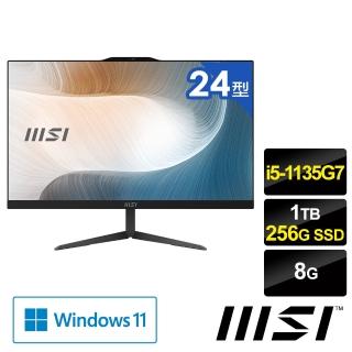 【MSI 微星】Modern AM242 11M-1229TW 24型 AIO液晶電腦(i5-1135G7/8G/1T HDD+256G SSD/Win11)