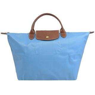 【LONGCHAMP】Le Pliage 折疊尼龍短揹帶手提包.水藍(1623)