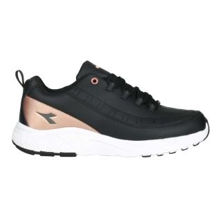 【DIADORA】女輕旅悠遊健走鞋-走路鞋 路跑 運動 反光 黑玫瑰金(DA31695)