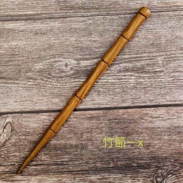 【SKIP 四季織】綠檀木髮簪(送收納袋)(古典風綠檀木髮簪)