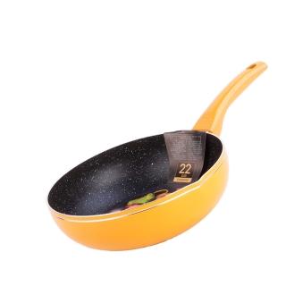 【Chieh Pao 潔豹】導磁底大理石不沾小炒鍋 22CM(台灣製精品 IH電磁爐可用 不沾鍋 平底鍋)