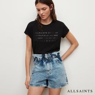 【ALLSAINTS】ADDRESS ANNA 純棉立體感標語柔軟短袖T恤-黑(常規版型)