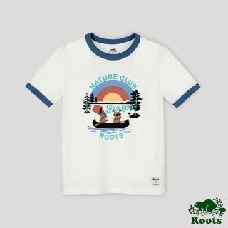 【Roots】Roots大童- 大自然俱樂部系列 海狸獨木舟短袖T恤(椰奶色)