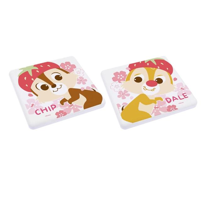 【SONA森那家居】Disney 迪士尼櫻花系列珪藻土杯墊2入組(10x10x0.9 奇奇蒂蒂\邦妮\小熊維尼)