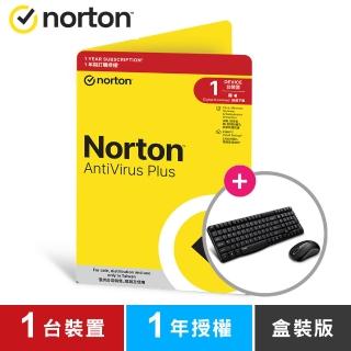 【無線鍵鼠組】Norton 諾頓 防毒加強版-1台裝置1年(Windows/Mac)+rapoo 雷柏無線鍵鼠組X1800S