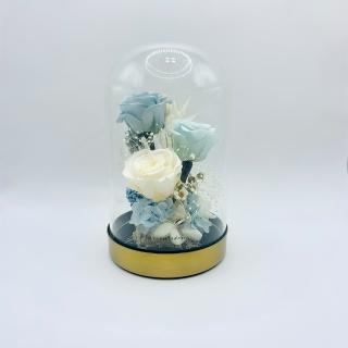 【Blumenladen花寓】質感金屬玻璃永生花盅-仙度瑞拉的舞會(永生花 永生花禮 恆星花)