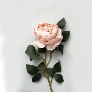 【花意空間】赤白橡庭園玫瑰仿真花 3支一組(永生花 人造花 假花)