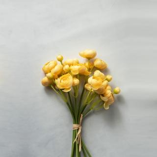 【花意空間】蜜橙陸蓮仿真花 8支一組(永生花 人造花 假花)