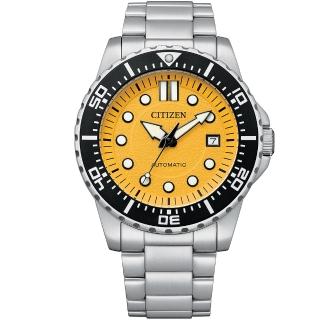 【CITIZEN 星辰】運動時尚自動上鍊機械錶-43mm/黃(NJ0170-83Z/速)