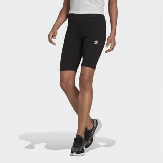 【adidas 愛迪達】緊身褲 女款 運動短褲 三葉草 國際碼 SHORTS 黑 HF7484