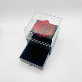 【Blumenladen花寓】質感永生花飾品盒-酒紅色(永生花 永生花禮 恆星花)