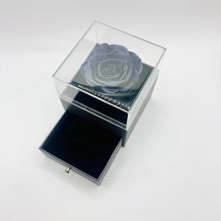 【Blumenladen花寓】質感永生花飾品盒-墨灰藍色(永生花 永生花禮 恆星花)