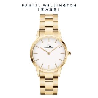 【Daniel Wellington】Iconic Link 28mm/32mm精鋼錶 香檳金-白錶盤(DW手錶女錶)