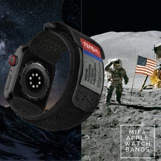 【Mifa】AppleWatch EDC-34戰術尼龍混搭真皮皮革運動錶帶42/44MM_適用1-6代(加拿大Mifa-NASA聯名軍規錶帶)