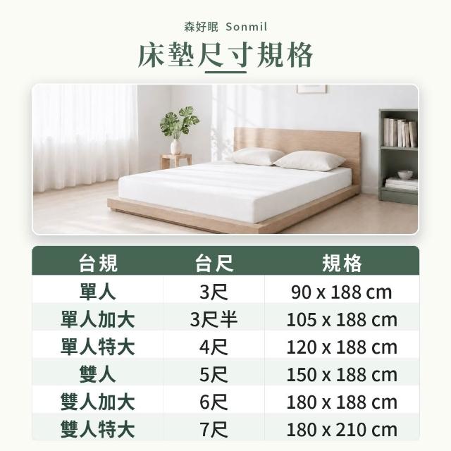 【森好眠】雙人10cm醫療級天然乳膠床墊5x6.2尺(Sonmil森好眠)