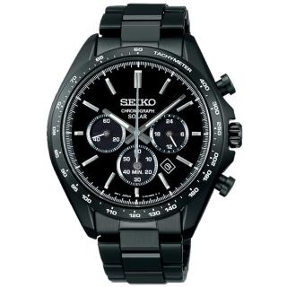 【SEIKO 精工】太陽能 簡約時尚三眼計時腕錶(V175-0FA0SD/SBPY169J)