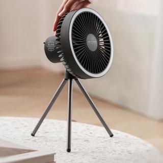 【EU CARE-歐台絲路】特製露營戶外照明風扇燈 露營風扇 吊燈 行動電源 網美燈 一機4用(露營風扇吊扇燈)
