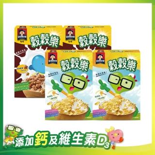 【QUAKER 桂格】穀穀樂可可脆穀170g×2盒+原味玉米170g×2盒