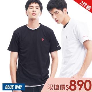 【BLUE WAY】鬼洗 男女共著 圓領 運動 內著 短T 兩件包 2色一起擁有-2款選