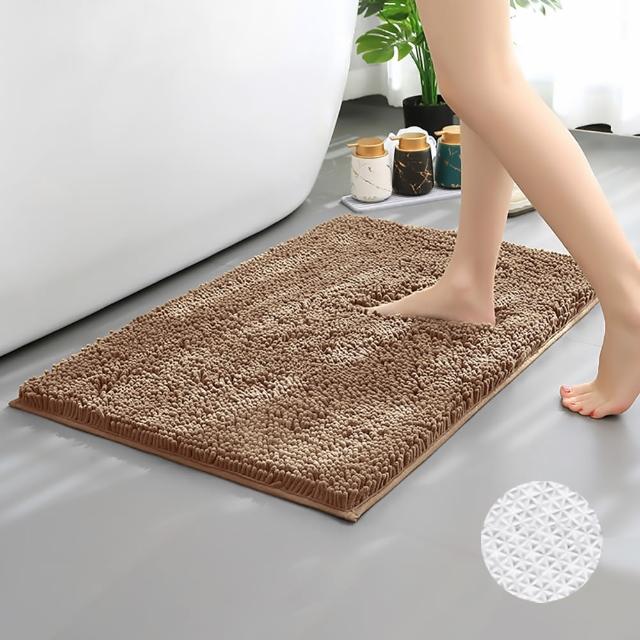 【ANTIAN】2入組 雪尼爾加厚防滑吸水地墊40*60cm(高密度絨毛/浴室用/止滑升級)