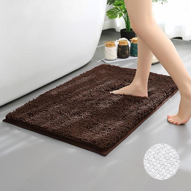【ANTIAN】2入組 雪尼爾加厚防滑吸水地墊40*60cm(高密度絨毛/浴室用/止滑升級)