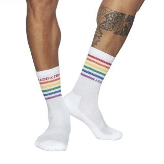 【ADDICTED】AD彩虹襪子 黑/白 AD RAINBOW SOCKSS-AD838